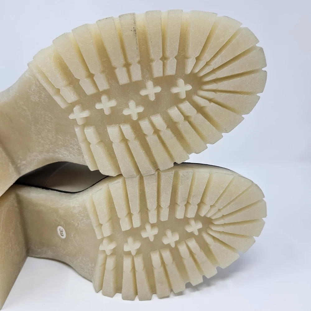 Free People Jesse Cut-Out Ivory Leather Platform Ankle Boots Sz 8 & 9 Boho - Picture 12 of 16